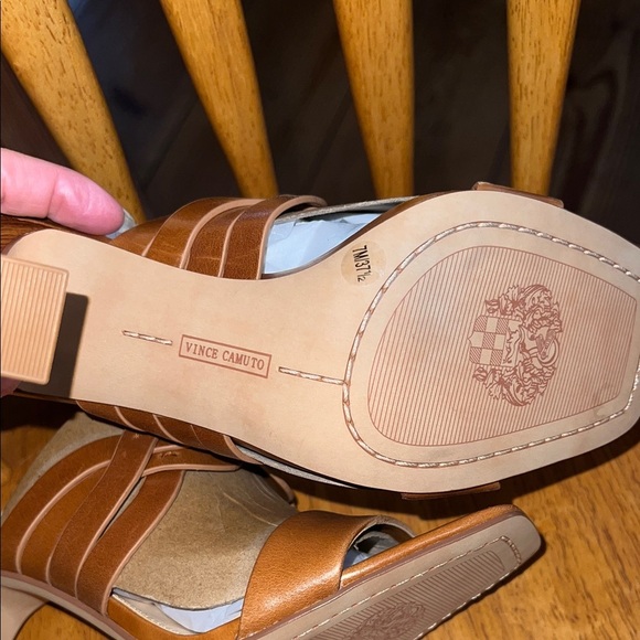 Vince Camuto Tan Woven Strap Heels - Picture 10 of 12
